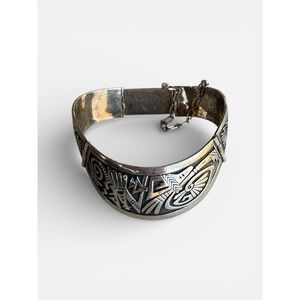 Hyson Craig IHMSS Vintage Southwestern Boho Hinged Cuff Bracelet 44g Safe Chain